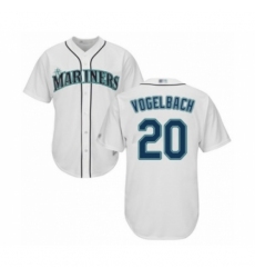 Youth Seattle Mariners #20 Daniel Vogelbach Authentic White Home Cool Base Baseball Player Jersey