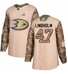 Youth Adidas Anaheim Ducks #47 Hampus Lindholm Authentic Camo Veterans Day Practice NHL Jersey