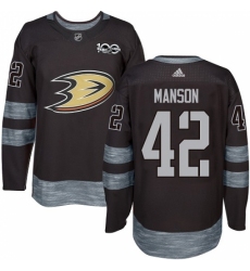 Men's Adidas Anaheim Ducks #42 Josh Manson Authentic Black 1917-2017 100th Anniversary NHL Jersey
