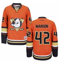 Men's Reebok Anaheim Ducks #42 Josh Manson Authentic Orange Third NHL Jersey