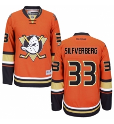 Men's Reebok Anaheim Ducks #33 Jakob Silfverberg Authentic Orange Third NHL Jersey
