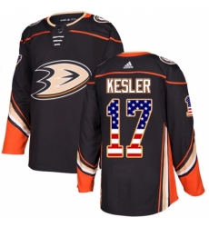 Men's Adidas Anaheim Ducks #17 Ryan Kesler Authentic Black USA Flag Fashion NHL Jersey