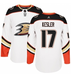 Men's Adidas Anaheim Ducks #17 Ryan Kesler Authentic White Away NHL Jersey