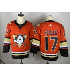 Men's Adidas Anaheim Ducks #17 Ryan Kesler Orange Authentic Teal Third Jersey