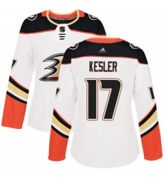 Women's Adidas Anaheim Ducks #17 Ryan Kesler Authentic White Away NHL Jersey