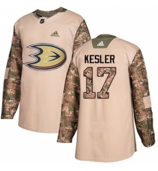 Youth Adidas Anaheim Ducks #17 Ryan Kesler Authentic Camo Veterans Day Practice NHL Jersey