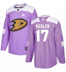 Youth Adidas Anaheim Ducks #17 Ryan Kesler Authentic Purple Fights Cancer Practice NHL Jersey