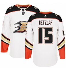 Men's Adidas Anaheim Ducks #15 Ryan Getzlaf Authentic White Away NHL Jersey