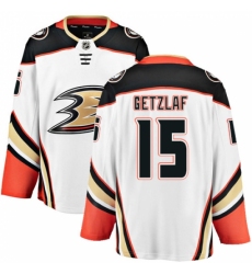 Men's Anaheim Ducks #15 Ryan Getzlaf Fanatics Branded White Away Breakaway NHL Jersey