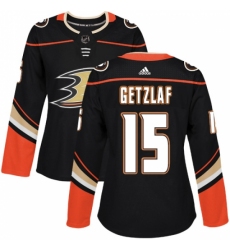 Women's Adidas Anaheim Ducks #15 Ryan Getzlaf Authentic Black Home NHL Jersey