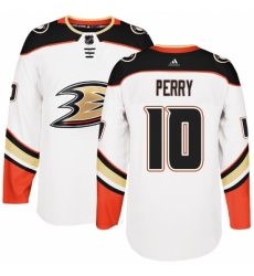 Men's Adidas Anaheim Ducks #10 Corey Perry Authentic White Away NHL Jersey