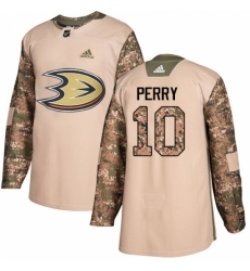 Youth Adidas Anaheim Ducks #10 Corey Perry Authentic Camo Veterans Day Practice NHL Jersey