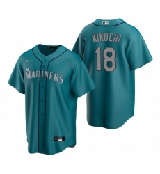 Men's Nike Seattle Mariners #18 Yusei Kikuchi Aqua Alternate Stitched Baseball Jersey