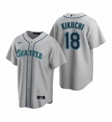 Men's Nike Seattle Mariners #18 Yusei Kikuchi Gray Road Stitched Baseball Jersey