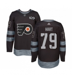 Men's Philadelphia Flyers #79 Carter Hart Authentic Black 1917-2017 100th Anniversary Hockey Jersey