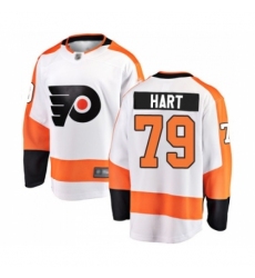 Men's Philadelphia Flyers #79 Carter Hart Fanatics Branded White Away Breakaway Hockey Jersey