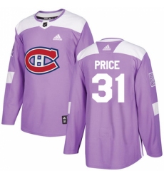 Men's Adidas Montreal Canadiens #31 Carey Price Authentic Purple Fights Cancer Practice NHL Jersey