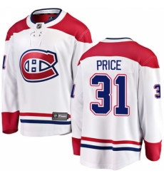 Men's Montreal Canadiens #31 Carey Price Authentic White Away Fanatics Branded Breakaway NHL Jersey
