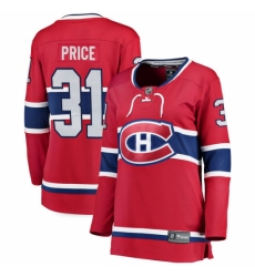 Women's Montreal Canadiens #31 Carey Price Authentic Red Home Fanatics Branded Breakaway NHL Jersey