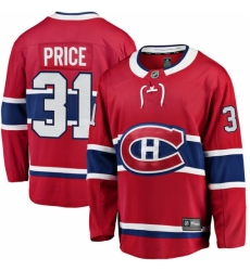Youth Montreal Canadiens #31 Carey Price Authentic Red Home Fanatics Branded Breakaway NHL Jersey