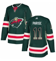 Men's Adidas Minnesota Wild #11 Zach Parise Authentic Green Drift Fashion NHL Jersey