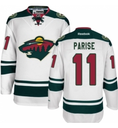 Men's Reebok Minnesota Wild #11 Zach Parise Authentic White Away NHL Jersey