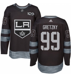 Men's Adidas Los Angeles Kings #99 Wayne Gretzky Premier Black 1917-2017 100th Anniversary NHL Jersey