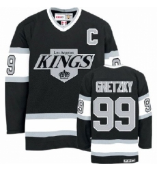 Men's CCM Los Angeles Kings #99 Wayne Gretzky Authentic Black Throwback NHL Jersey