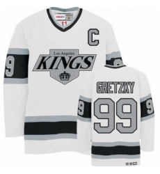 Men's CCM Los Angeles Kings #99 Wayne Gretzky Authentic White Throwback NHL Jersey