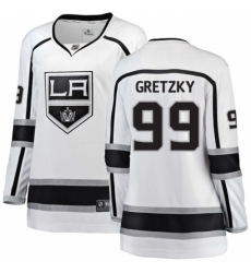 Women's Los Angeles Kings #99 Wayne Gretzky Authentic White Away Fanatics Branded Breakaway NHL Jersey