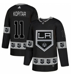 Men's Adidas Los Angeles Kings #11 Anze Kopitar Authentic Black Team Logo Fashion NHL Jersey