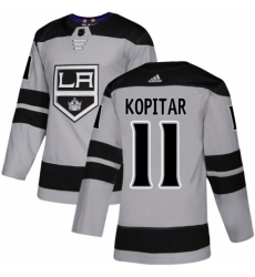 Men's Adidas Los Angeles Kings #11 Anze Kopitar Premier Gray Alternate NHL Jersey