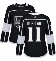 Women's Adidas Los Angeles Kings #11 Anze Kopitar Authentic Black Home NHL Jersey