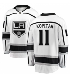 Youth Los Angeles Kings #11 Anze Kopitar Authentic White Away Fanatics Branded Breakaway NHL Jersey