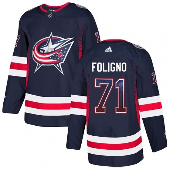 Men's Adidas Columbus Blue Jackets #71 Nick Foligno Authentic Navy Blue Drift Fashion NHL Jersey Men's Adidas Columbus Blue Jackets #71 Nick Foligno Authentic Navy Blue Drift Fashion NHL Jersey
