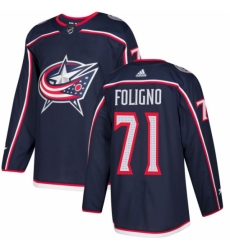 Youth Adidas Columbus Blue Jackets #71 Nick Foligno Authentic Navy Blue Home NHL Jersey