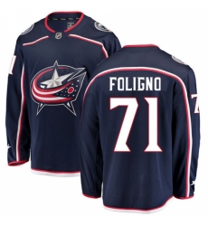 Youth Columbus Blue Jackets #71 Nick Foligno Fanatics Branded Navy Blue Home Breakaway NHL Jersey