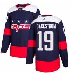 Men's Adidas Washington Capitals #19 Nicklas Backstrom Authentic Navy Blue 2018 Stadium Series NHL Jersey