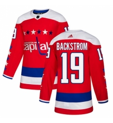 Men's Adidas Washington Capitals #19 Nicklas Backstrom Authentic Red Alternate NHL Jersey