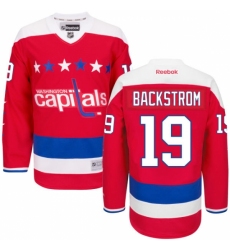 Men's Reebok Washington Capitals #19 Nicklas Backstrom Authentic Red Third NHL Jersey