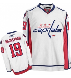 Men's Reebok Washington Capitals #19 Nicklas Backstrom Authentic White Away NHL Jersey