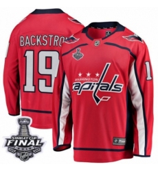 Men's Washington Capitals #19 Nicklas Backstrom Fanatics Branded Red Home Breakaway 2018 Stanley Cup Final NHL Jersey