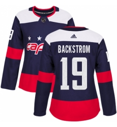 Women's Adidas Washington Capitals #19 Nicklas Backstrom Authentic Navy Blue 2018 Stadium Series NHL Jersey