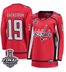 Women's Washington Capitals #19 Nicklas Backstrom Fanatics Branded Red Home Breakaway 2018 Stanley Cup Final NHL Jersey