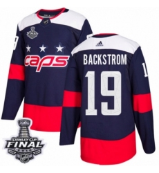 Youth Adidas Washington Capitals #19 Nicklas Backstrom Authentic Navy Blue 2018 Stadium Series 2018 Stanley Cup Final NHL Jersey