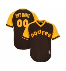 Men's San Diego Padres Customized Replica Brown Alternate Cooperstown Cool Base Baseball Jersey