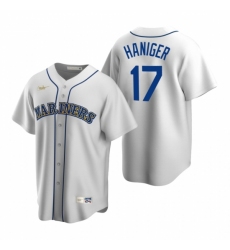 Men's Nike Seattle Mariners #17 Mitch Haniger White Cooperstown Collection Home Stitched Baseball Jersey