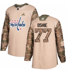 Men's Adidas Washington Capitals #77 T.J. Oshie Authentic Camo Veterans Day Practice NHL Jersey