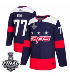 Men's Adidas Washington Capitals #77 T.J. Oshie Authentic Navy Blue 2018 Stadium Series 2018 Stanley Cup Final NHL Jersey