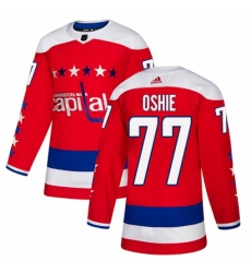 Men's Adidas Washington Capitals #77 T.J. Oshie Authentic Red Alternate NHL Jersey